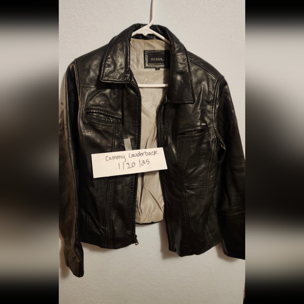 GUESS Y2K Black Leather Jacket for Women